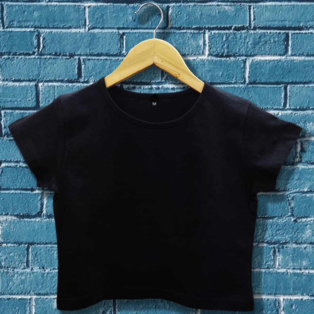 Plain Black Crop Top