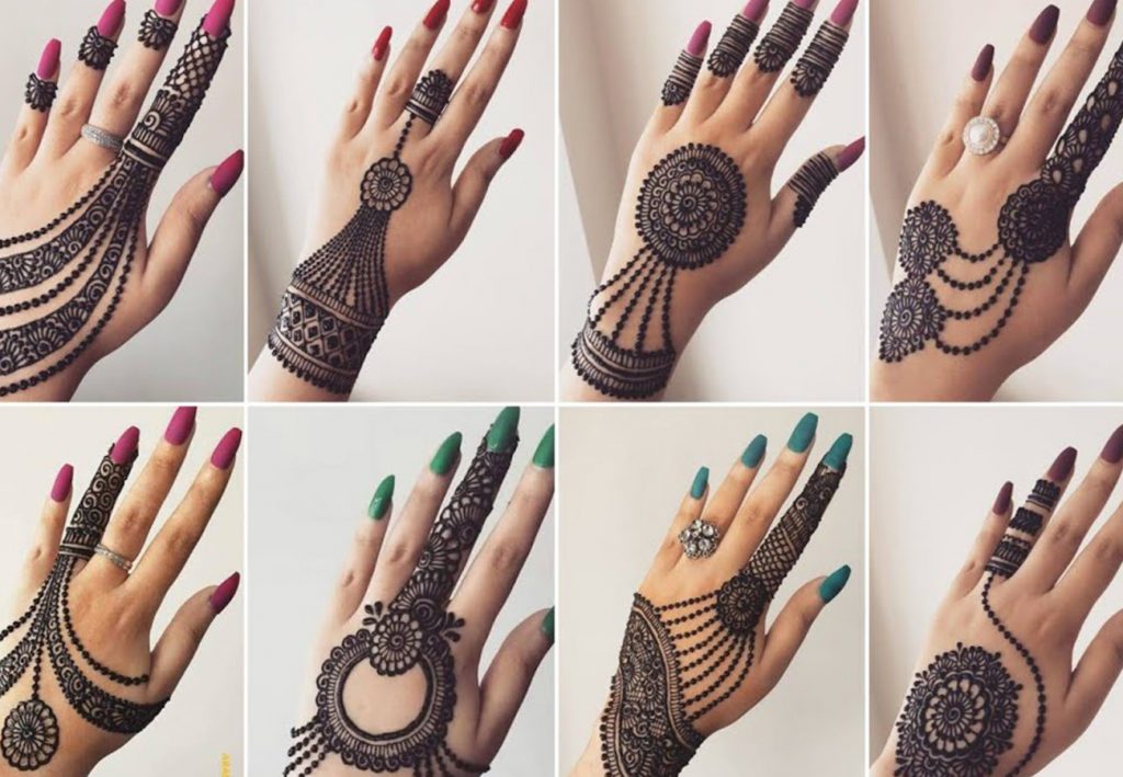 Bel and chain Simple Arabic Mehndi Design