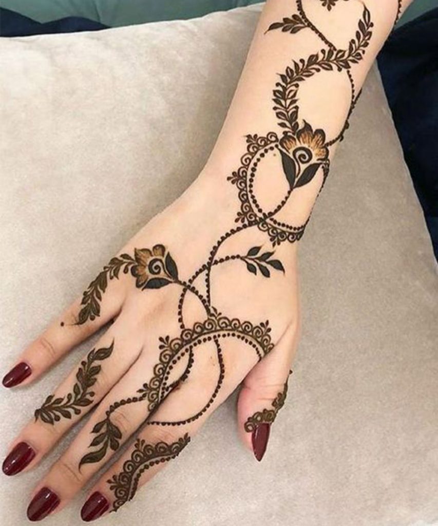 Bel and chain Easy Arabic Mehndi Design