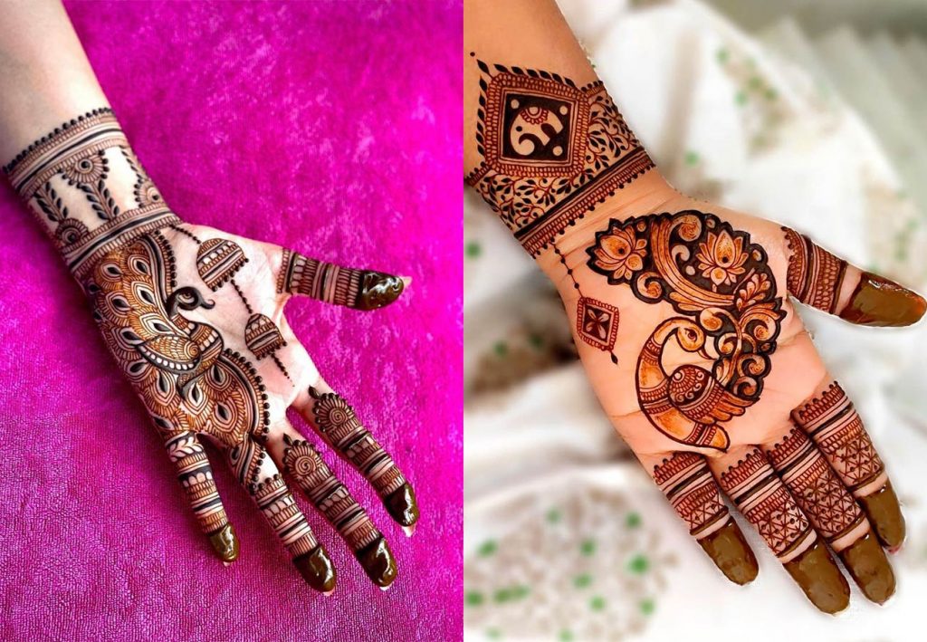 Peacock Simple Arabic Mehndi Design