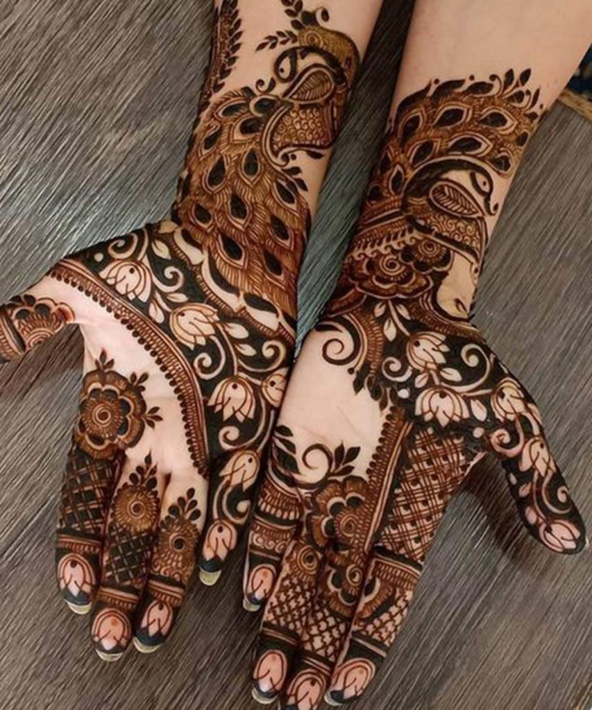Peacock Easy Arabic Mehndi Design