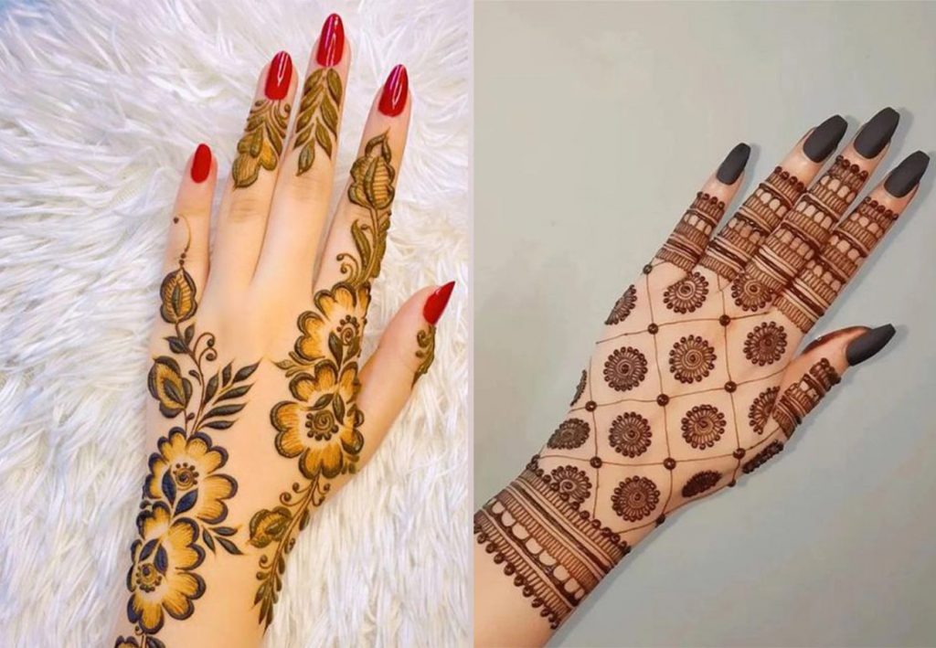 Floral with Spaces: Easy Arabic Mehndi Design