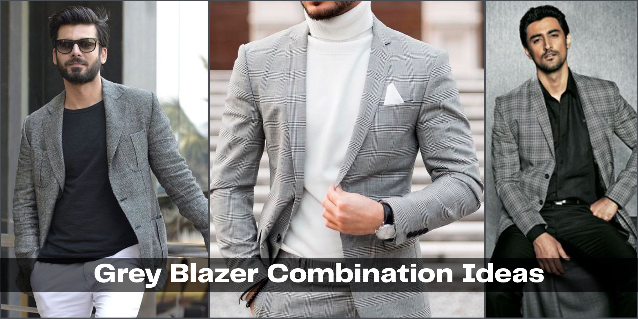 grey blazer combination for men