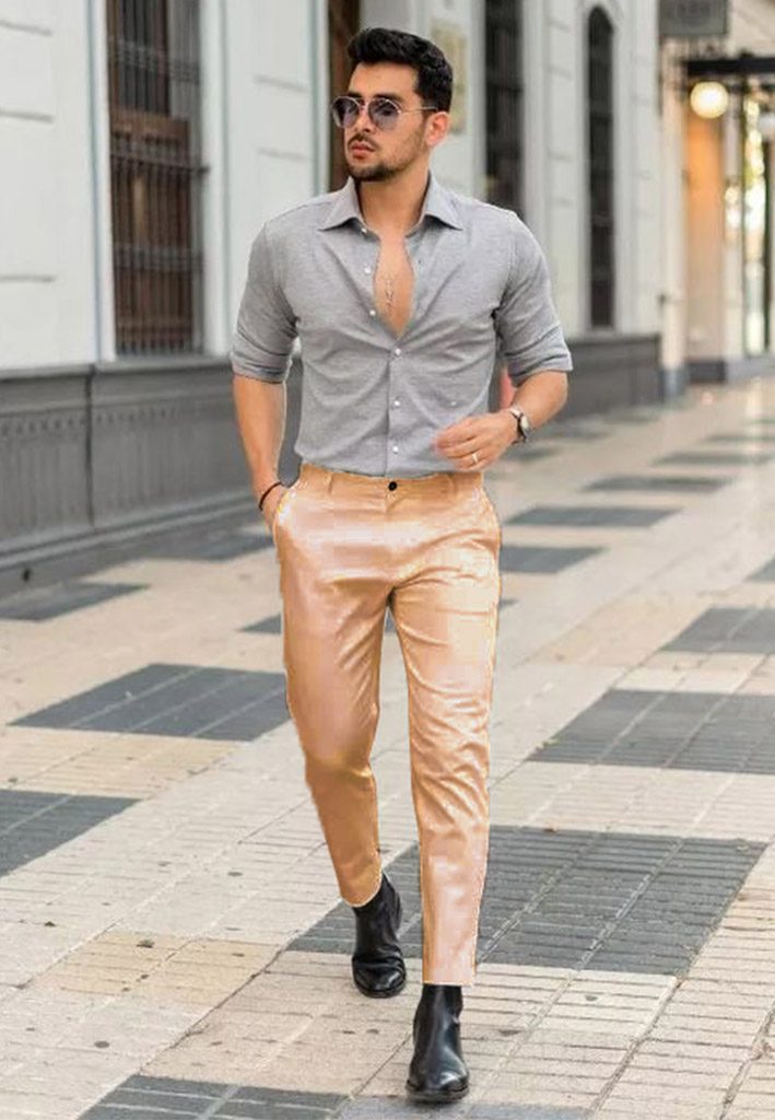 Best Brown Pant with Grey Shirt Combination