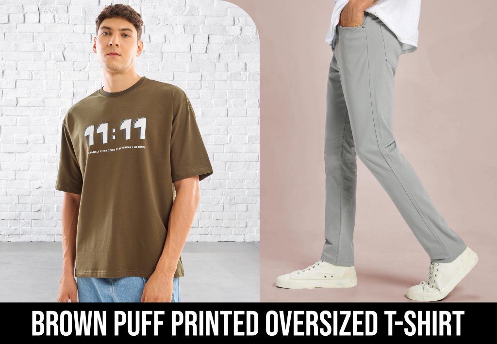 printed oversized t shirt with chinos