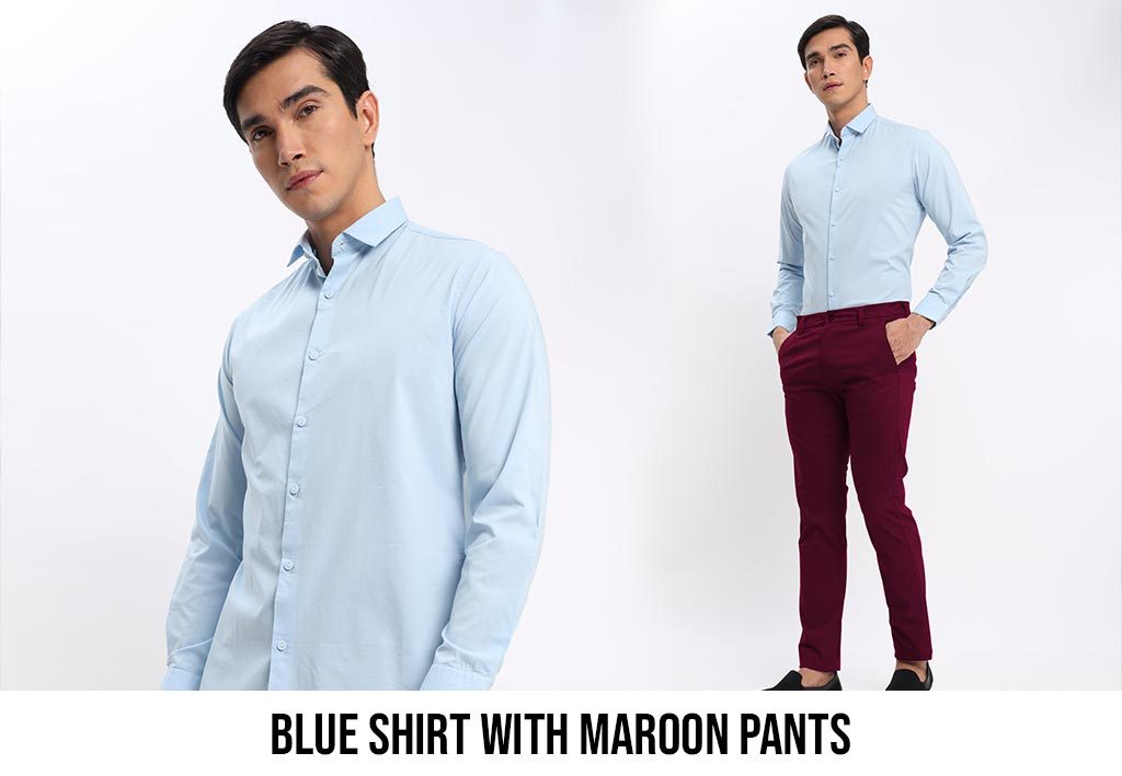 blue shirt matching pant