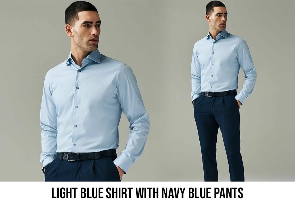 light blue colour shirt matching pant