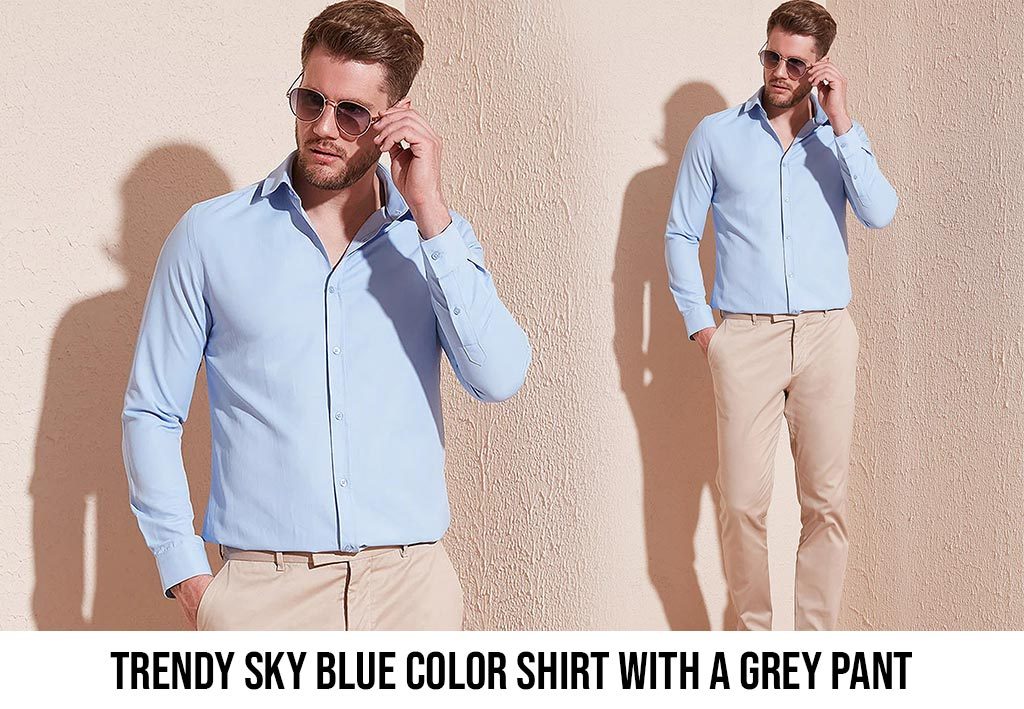 matching pant for sky blue shirt