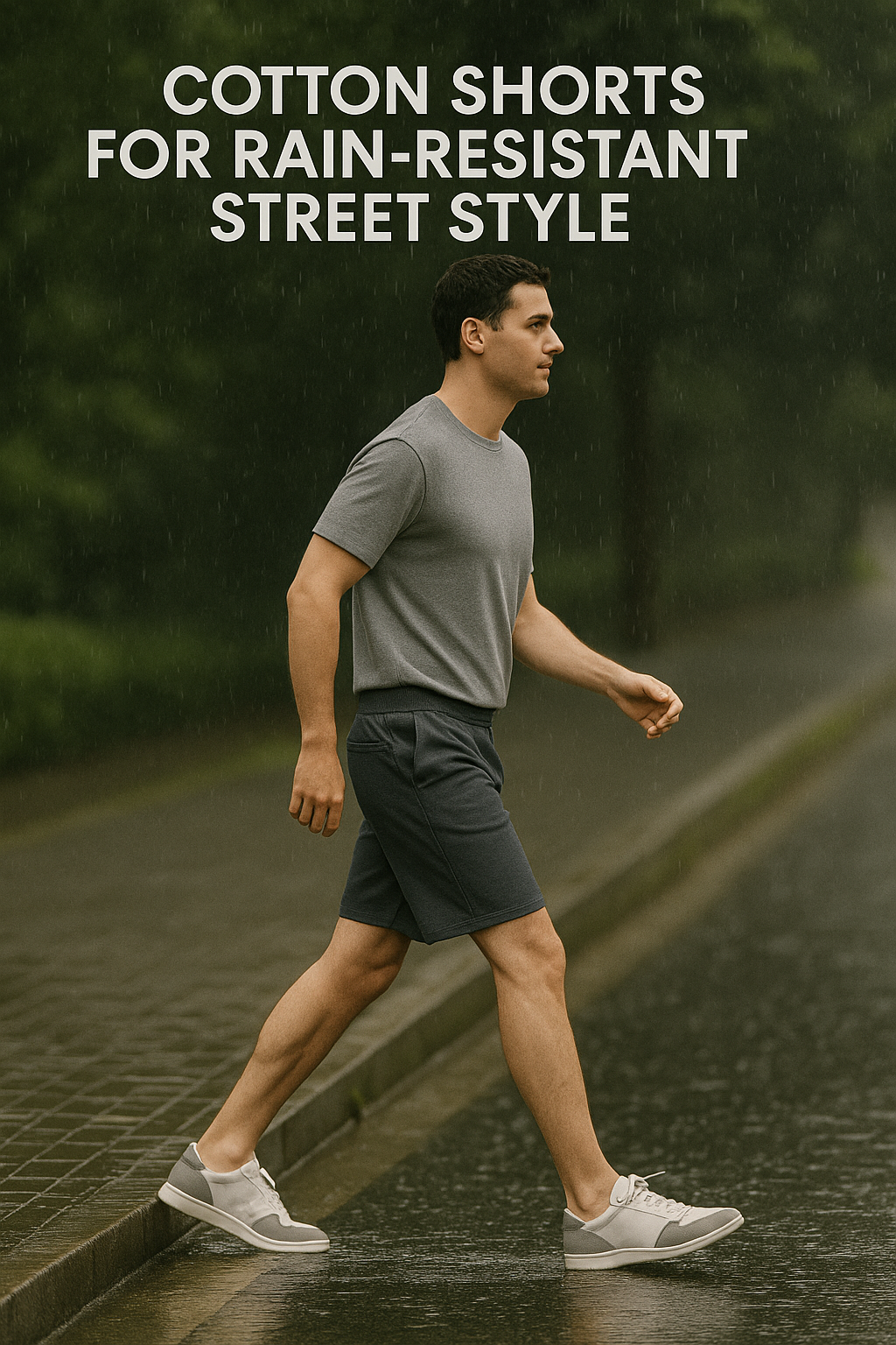 Cotton Shorts for Rain-Resistant Street Style