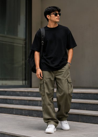 oversize outfit ideas for college going men